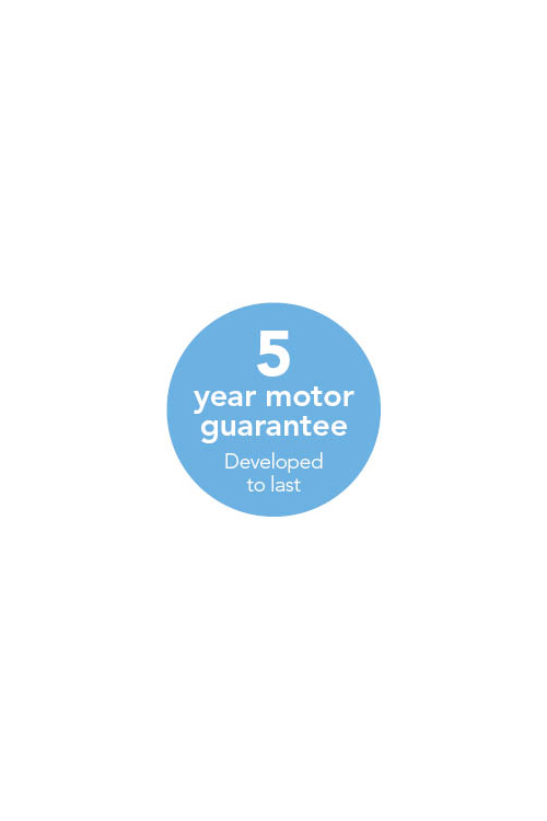 5 year guarantee blå